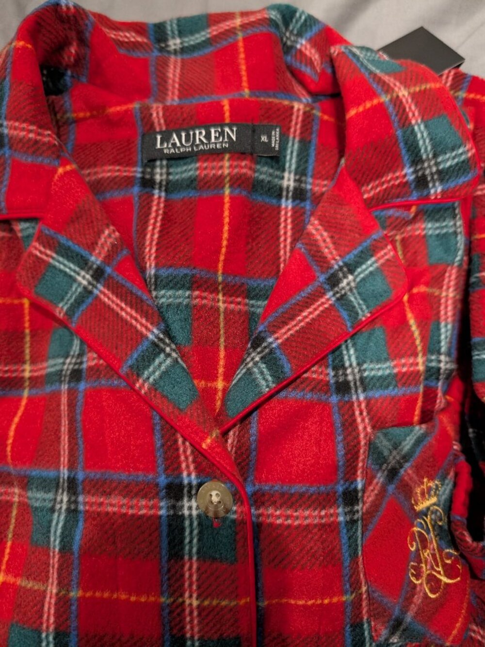 Ralph Lauren Christmas winter pajamas women's fleece set xl
